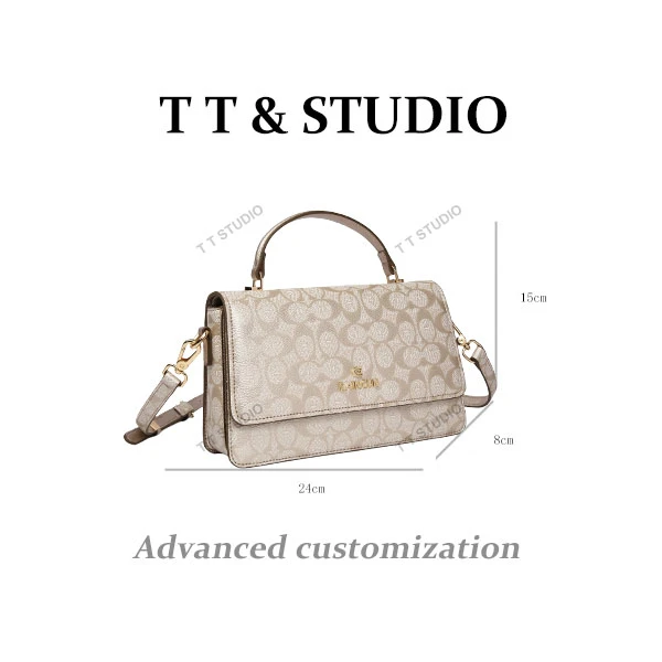 【TT Studio】BF-66257-香槟金RAIN.CUN简约腋下斜跨轻奢女包