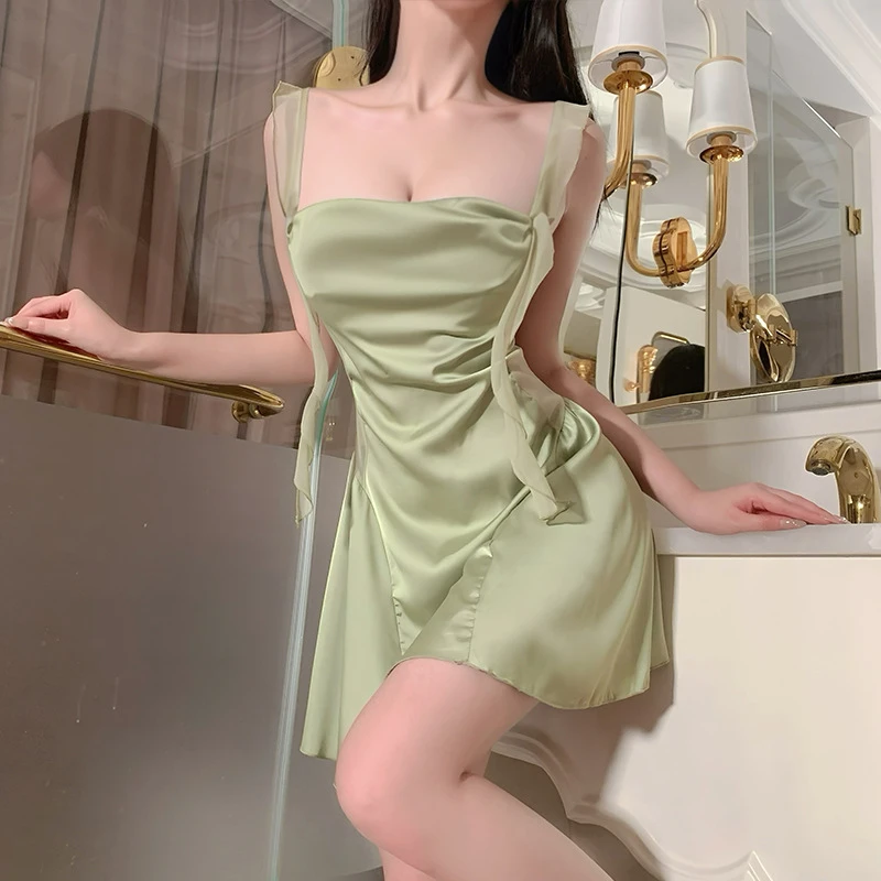 【弱柳扶风】睡裙纯欲风法式吊带法式绝美性感睡衣冰丝吊带家居服女