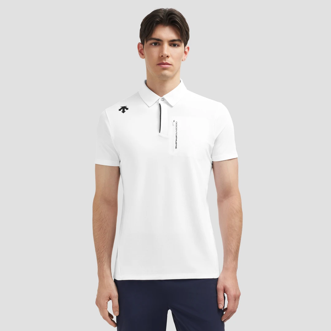 DESCENTE迪桑特综训TOUGH男士短袖POLO衫D5231TPS57-WT