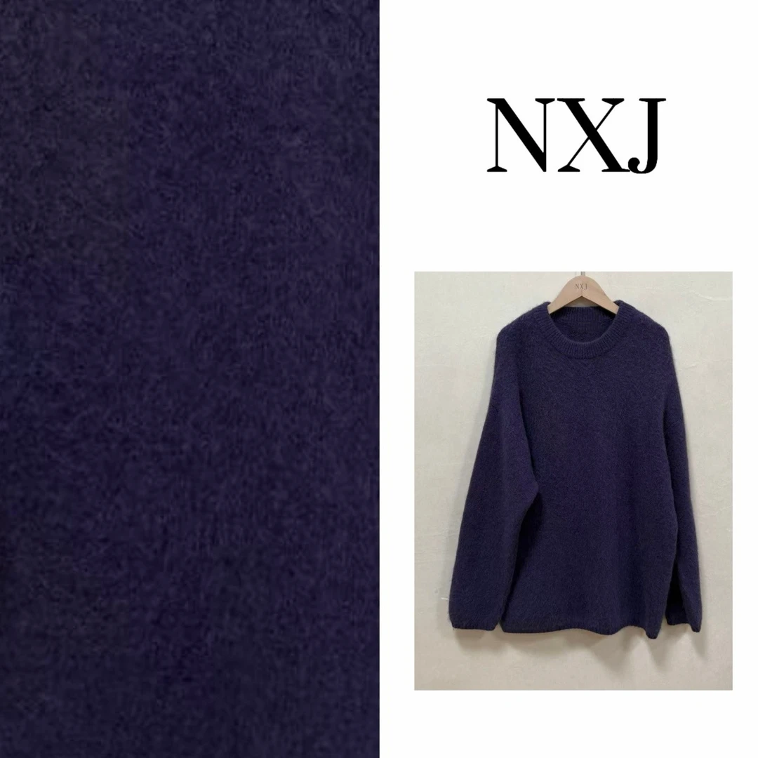 NXJ【紫兔】微胖大码 宽松大版毛绒兔毛宽松大版毛衣   251250