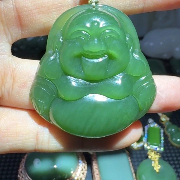 颈饰未镶嵌和田玉45尺寸猫眼佛公