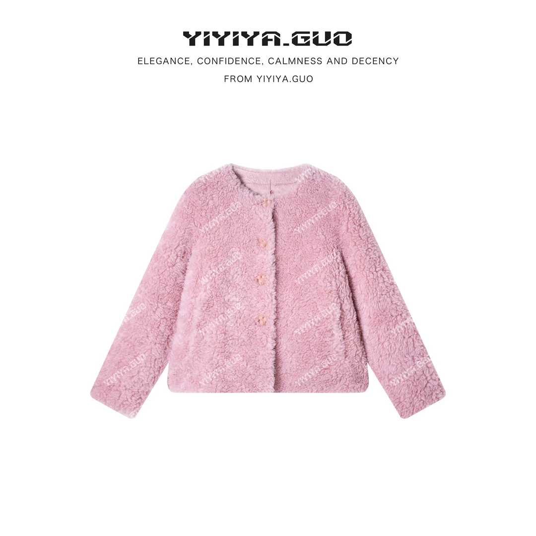 yiyiya.Guo艺艺吖【卷卷云】冬季新款落肩常规羊毛外套110271SS52