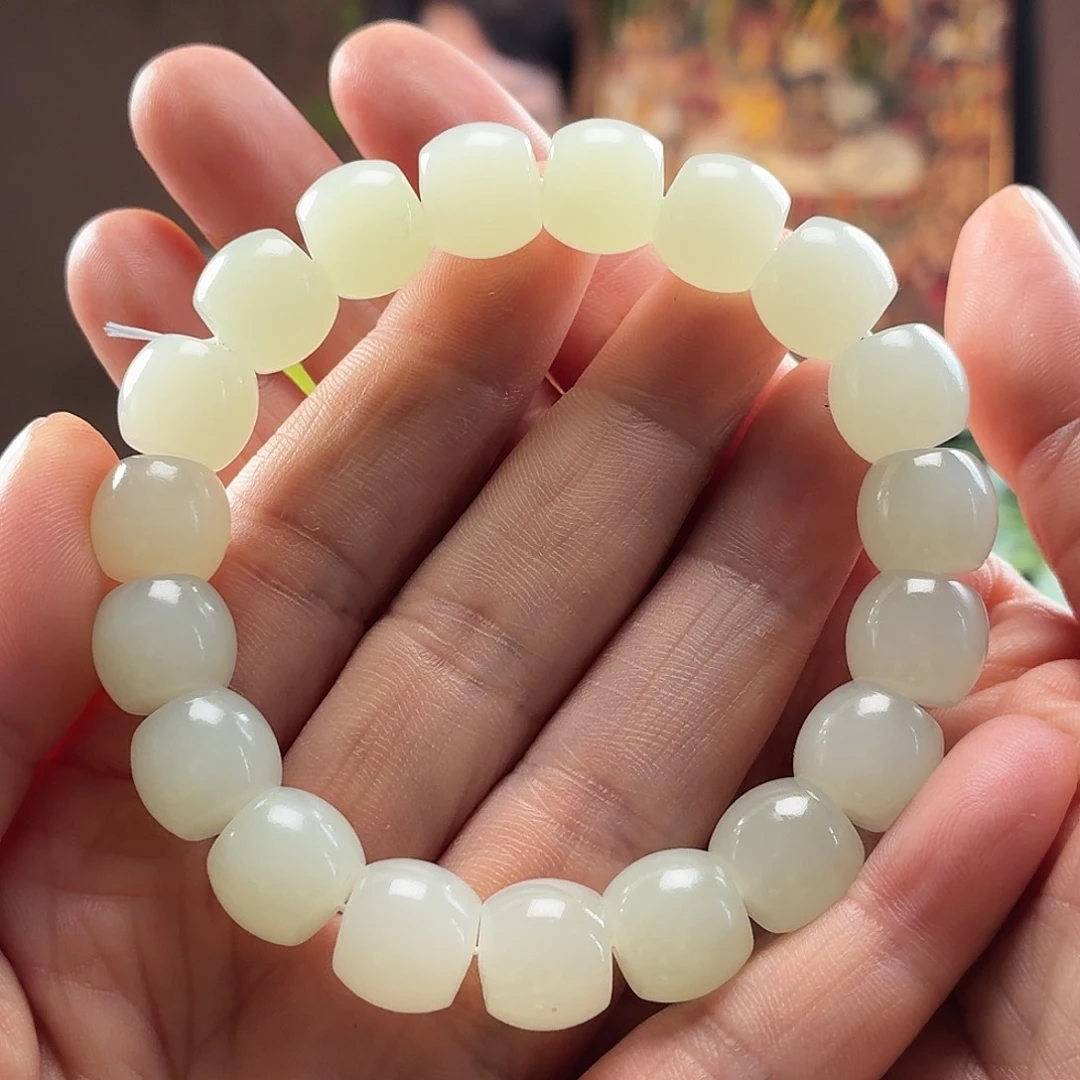 和田玉未镶嵌手串新疆和田玉白玉老11/12