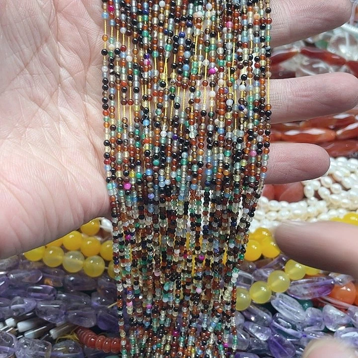 玛瑙/玉髓珠宝半成品未镶嵌一条2mm多宝玛瑙