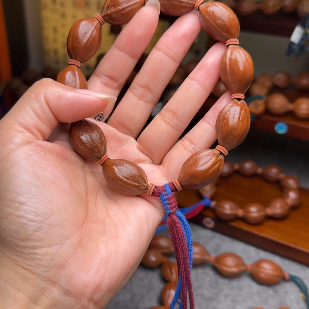 手串橄榄核17/27手持 老核 原皮带霜 梅林铁核