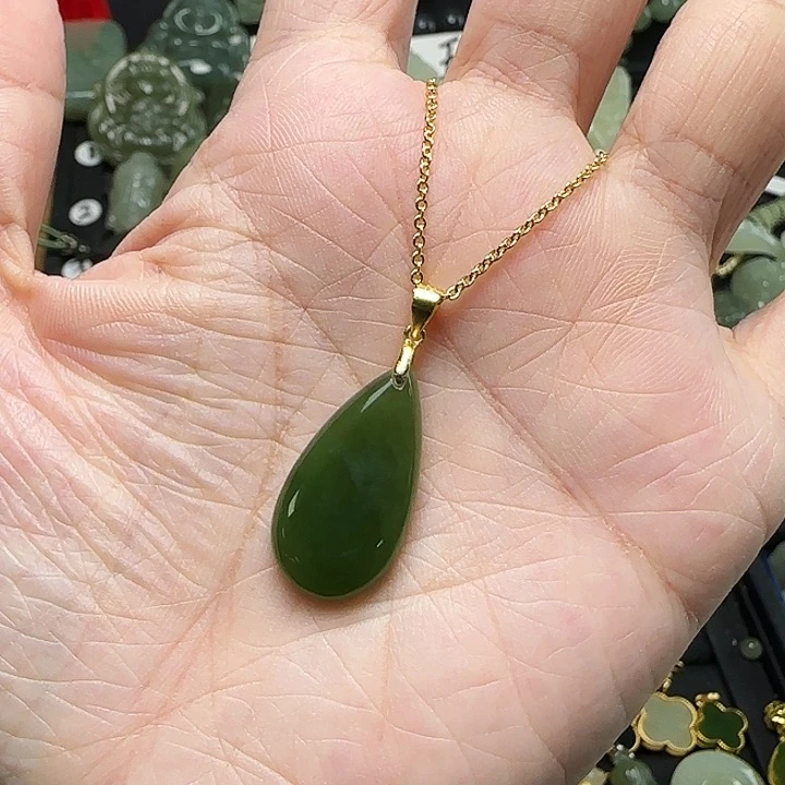 颈饰银S925镶嵌和田玉ꫛ**、