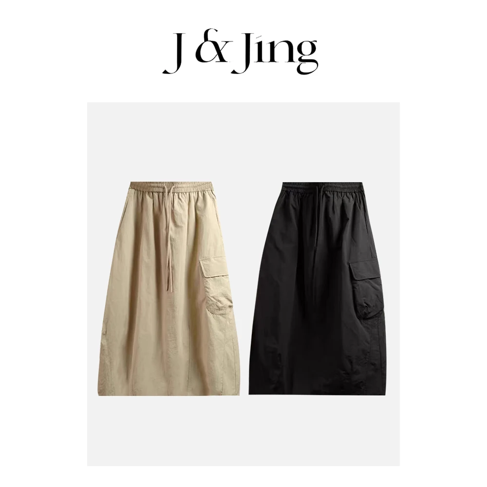 J&Jing-「休斯顿街区」-夹棉！冬季百搭显瘦工装长裙半身裙MD4269