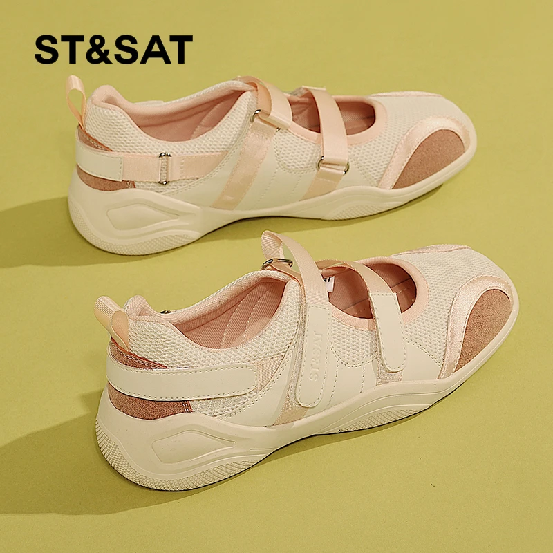 星期六玛丽珍鞋春季新款ins风魔术贴休闲鞋女百搭平底芭蕾风女鞋