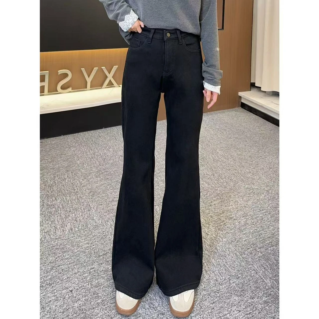 桃心微喇牛仔裤 小允姐姐2024新款时尚气质高级桃心微喇牛仔裤