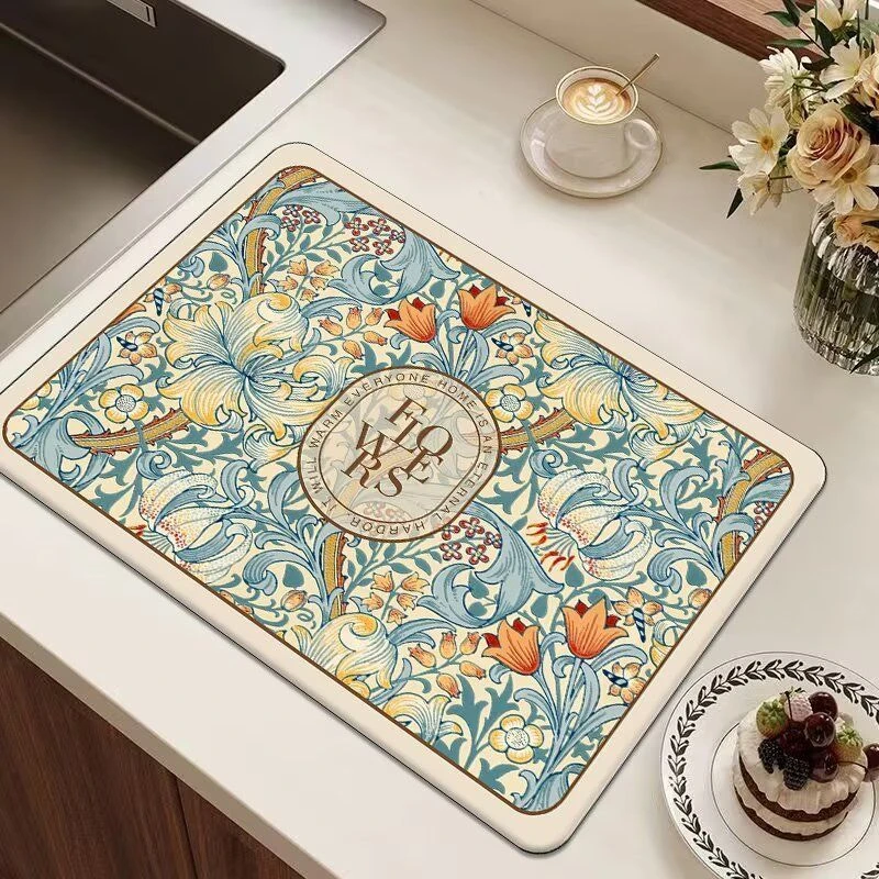 硅藻泥地垫厨房沥水垫洗碗沥水垫吸水速干浴室卫生间门口地垫防滑