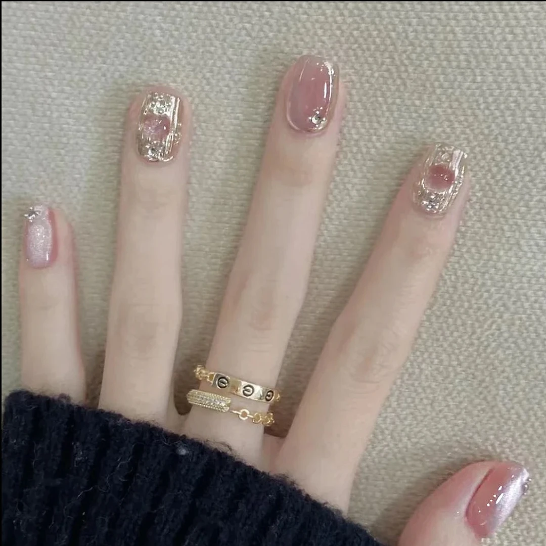 年前发【奇迹喵喵】秋冬新款高品质纯手工穿戴甲闪钻轻奢气质