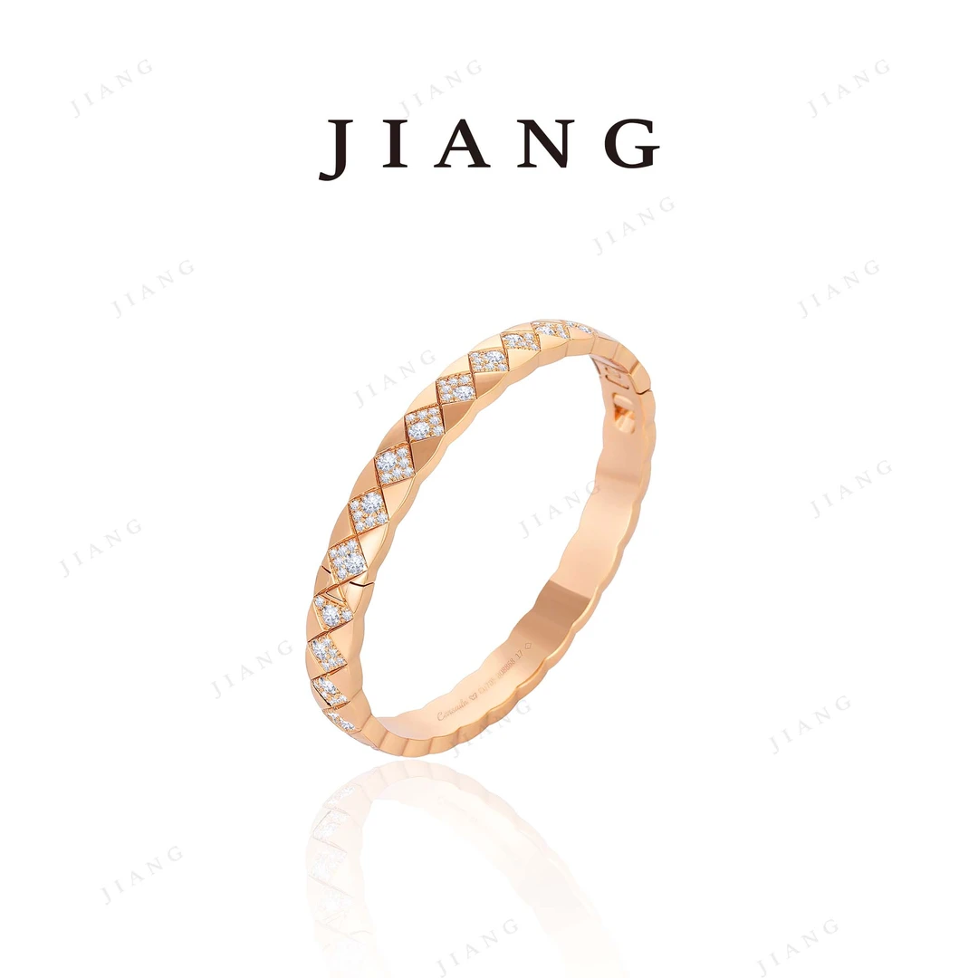 铜合金合成锆石手镯 CNC精工 菱格时尚轻奢手镯 4206