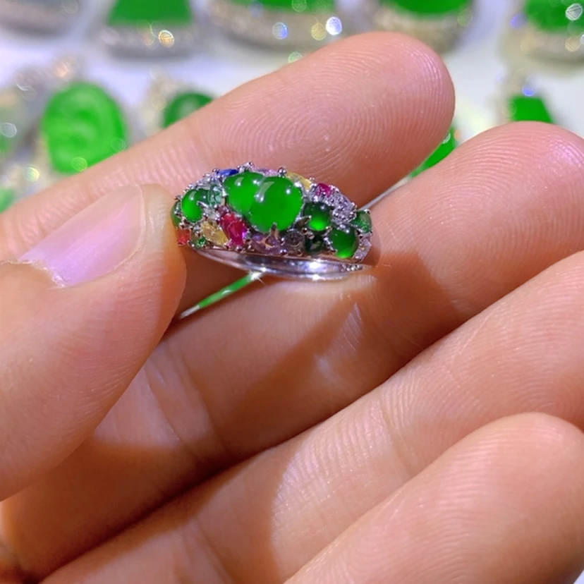 【闪购商品】银S925镶嵌挂件翡翠天然翡翠