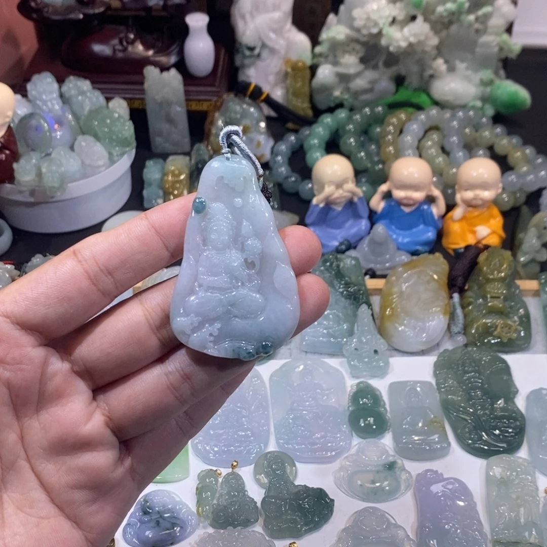 翡翠未镶嵌吊坠(不含链)大势至菩萨