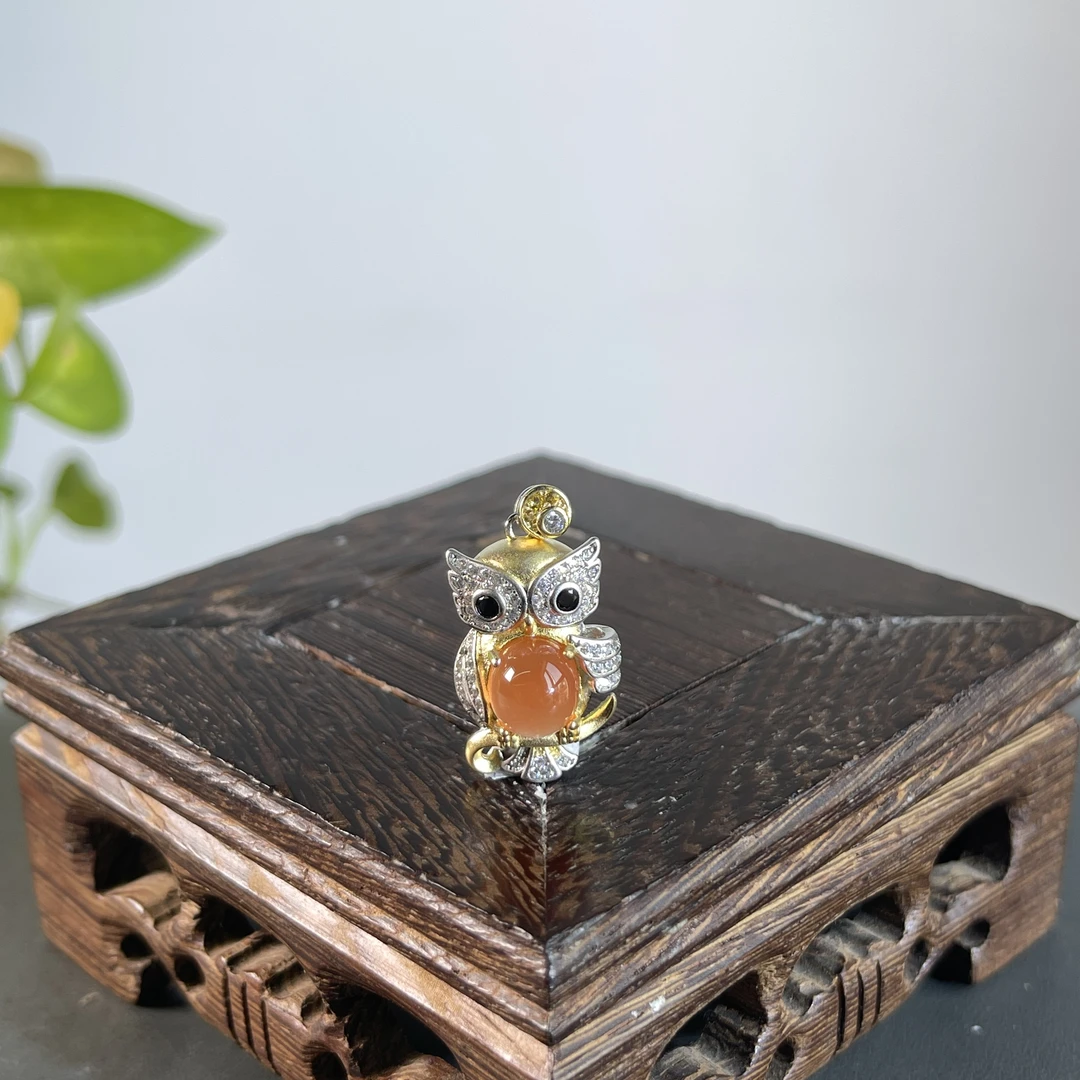 JGB19-08   南红-S925银镶吊坠