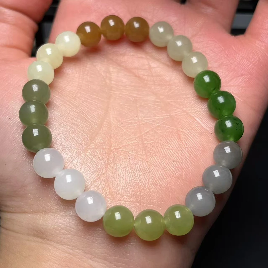 天然和田玉多宝卡八手串（多样性随机发一）