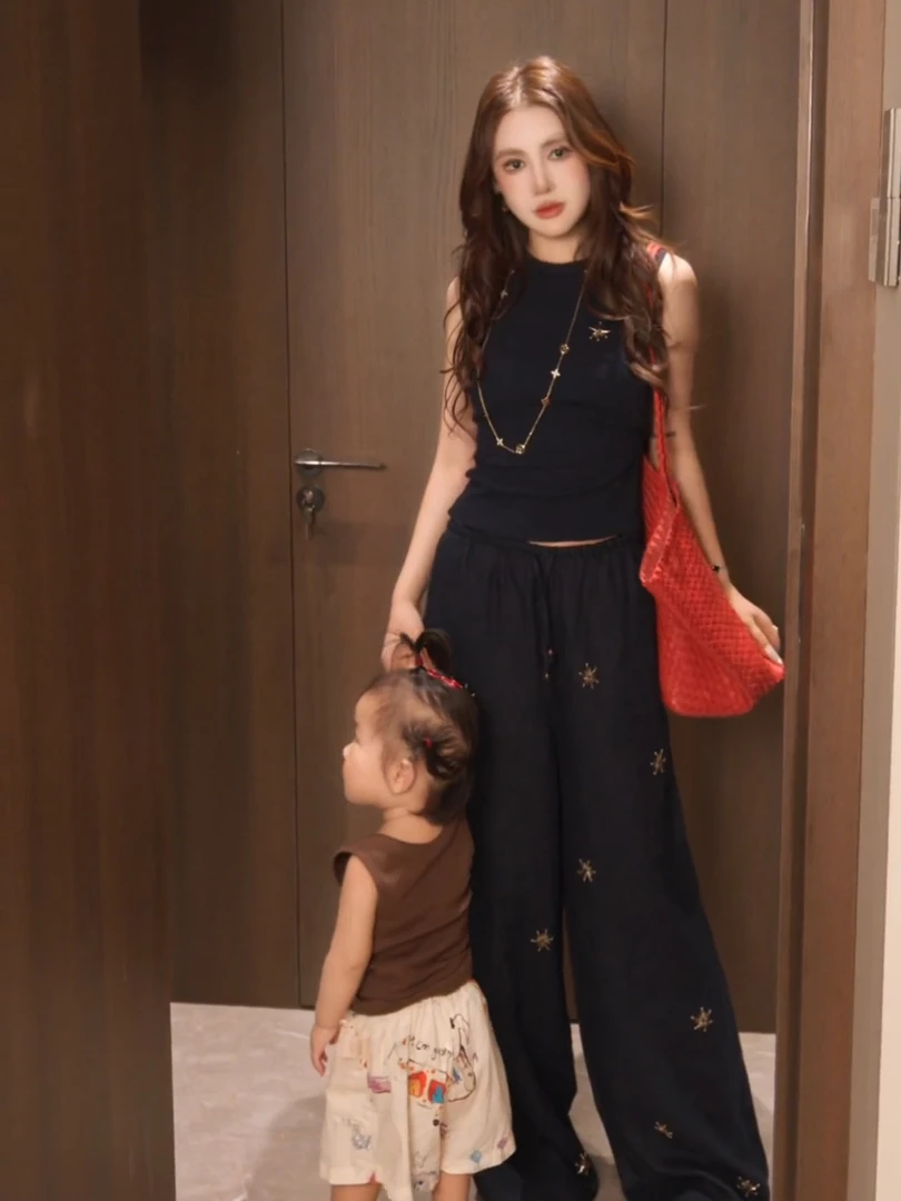 小众不撞款套装女美式辣妹上衣轻熟小众不撞款套装新款高级阔腿裤