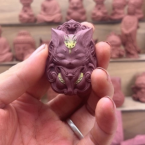 泥塑龙涎玫瑰九尾狐描金版福利价