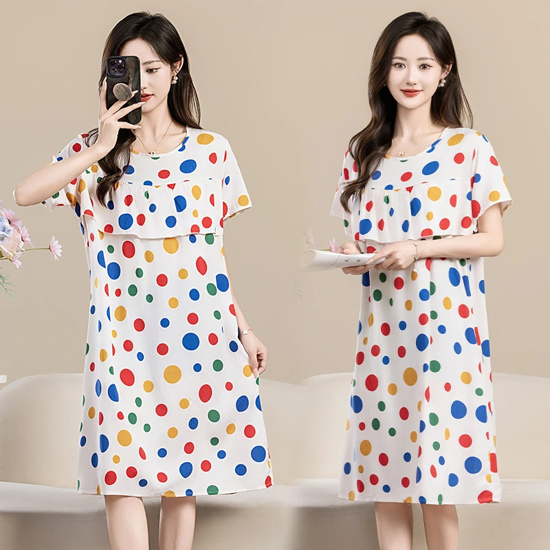 夏季棉绸背心睡裙2025新款棉绸家居服宽松可外穿无袖中长款卡通