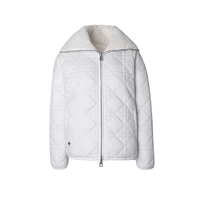 CELLENDI翻领菱格宽松厚内里泰迪绒两面穿保温锁温短款外套17113