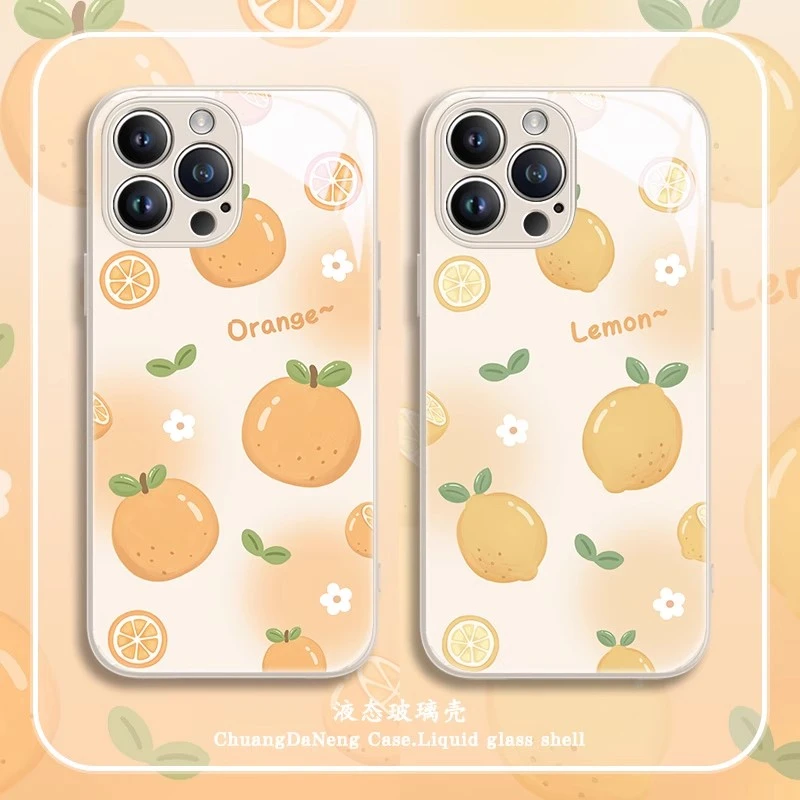 橙子柠檬适用苹果16手机壳iphone15/14/13夏日水果12mi小清新耐脏
