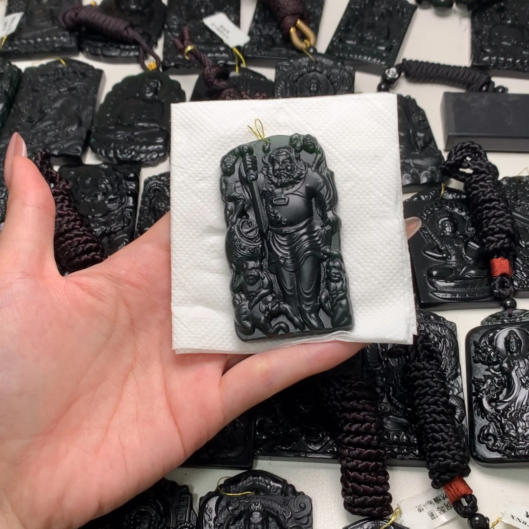 天然缅甸a货钢琴黑挂件