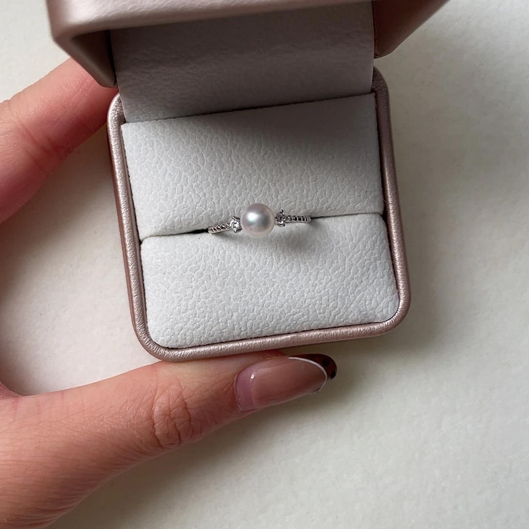 海水珍珠银S925镶嵌戒指