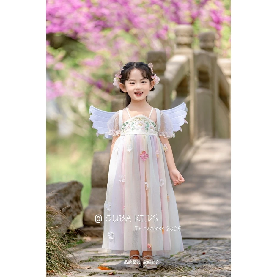 【现货】252-OB-258271粉红 女童2025年夏季中国汉服裙童装
