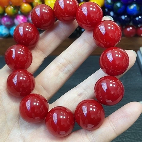 玛瑙未镶嵌手饰鸽血红20