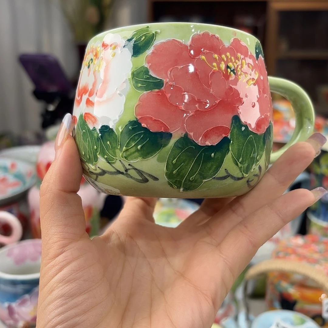 瓷片景德镇手绘高温釉下彩陶瓷茶具