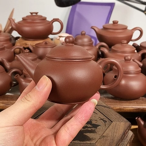 紫砂茶壶约140cc水平原矿紫泥