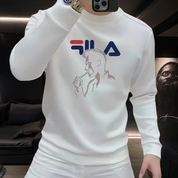 重磅高端潮牌卫衣男款秋冬新款圆领百搭休闲套头外套加绒加厚男款