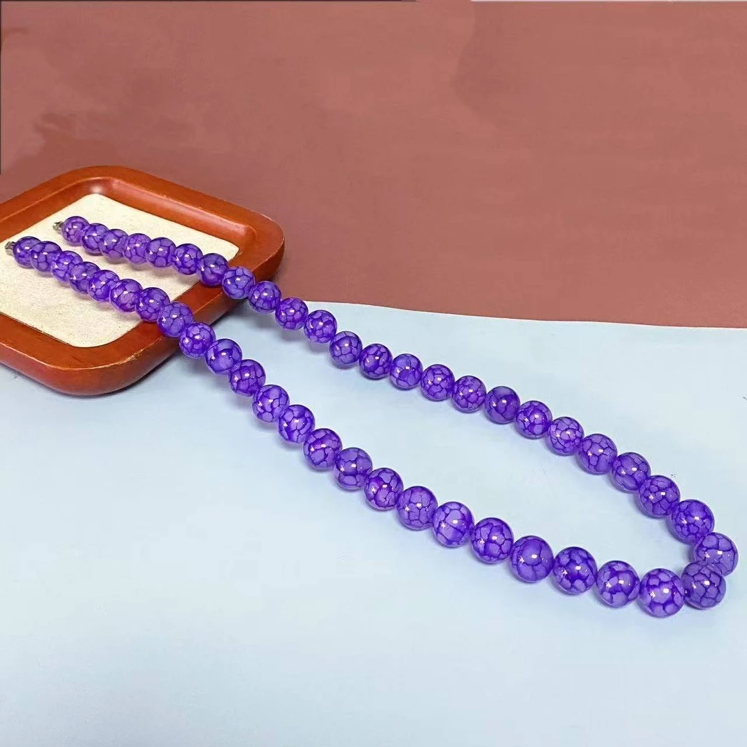 麟盛珠宝血胆金莲药珀因子血丝项链(紫)