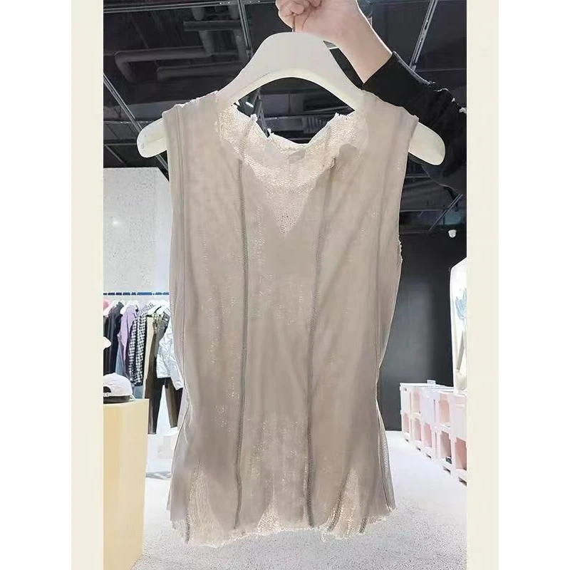 一眼就爱上的~温柔高级感轻奢上衣外穿盐系轻熟绝美蕾丝无袖背心