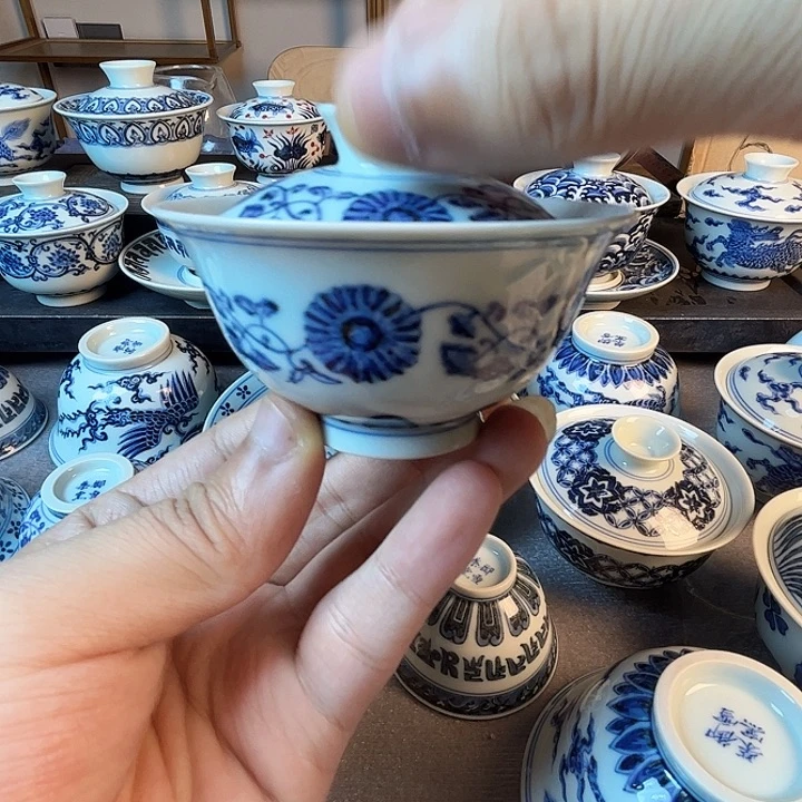 财****贝景德镇柴窑盖碗盖碗