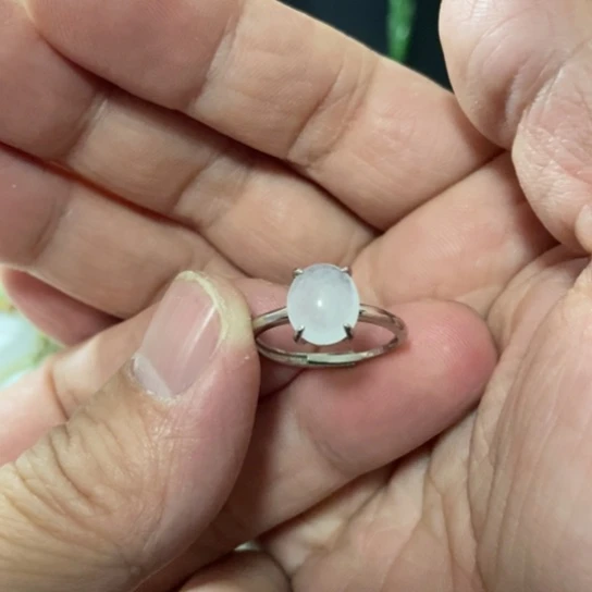 翡翠银S925镶嵌戒指好看