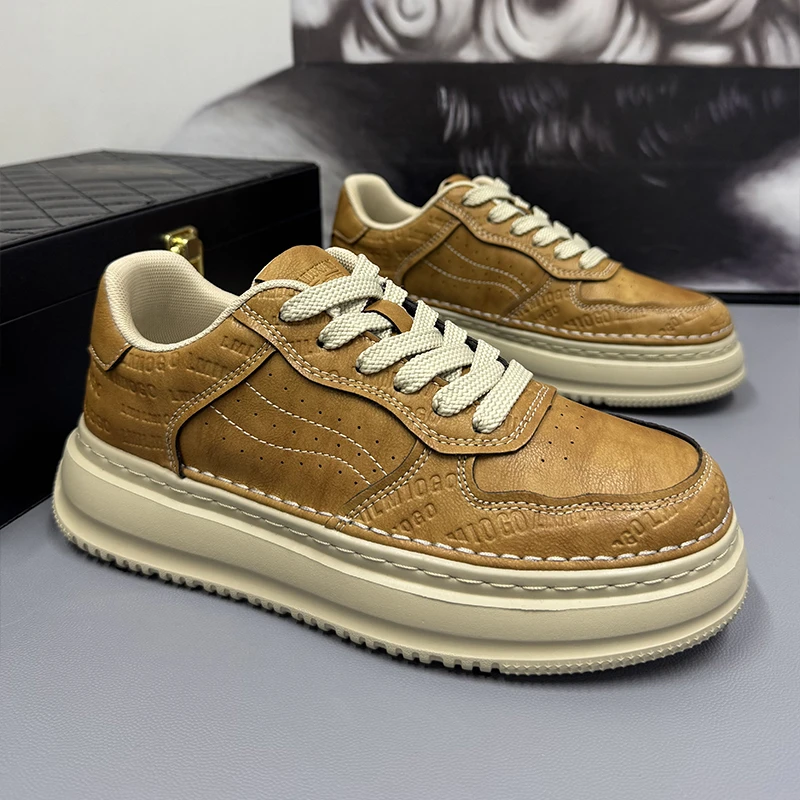 男鞋加大码秋冬加绒45厚底简约潮流百搭复古休闲鞋46软底鞋子男款