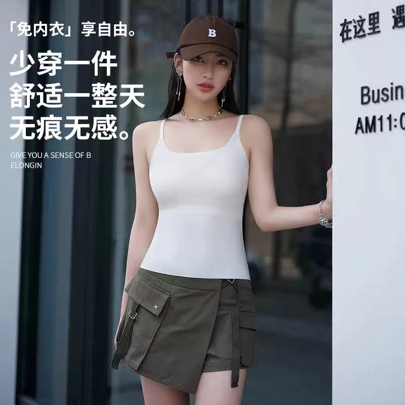 简约女一片式修身型背心吊带显瘦抹胸瑜伽外穿时尚夏季美背6631