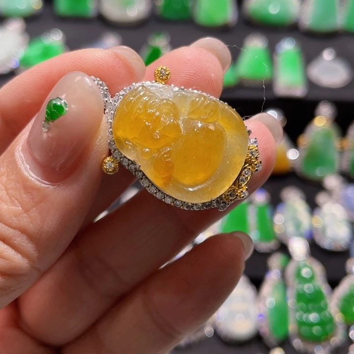 静****翡翠银S925镶嵌颈饰