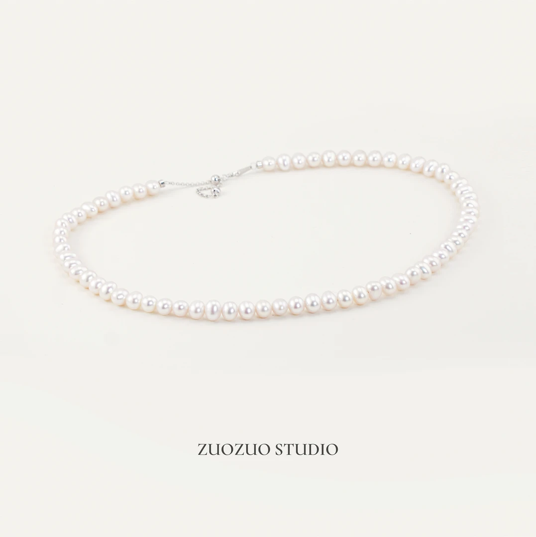 【华光】椭圆天然鹅蛋珠项链扣头项链