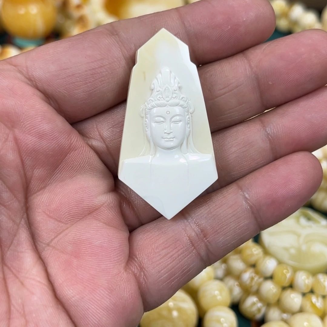 琥珀手链未镶嵌油漆白观音