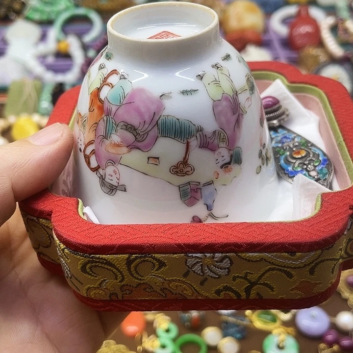 ࿐***࿐青花手绘小主人杯子
