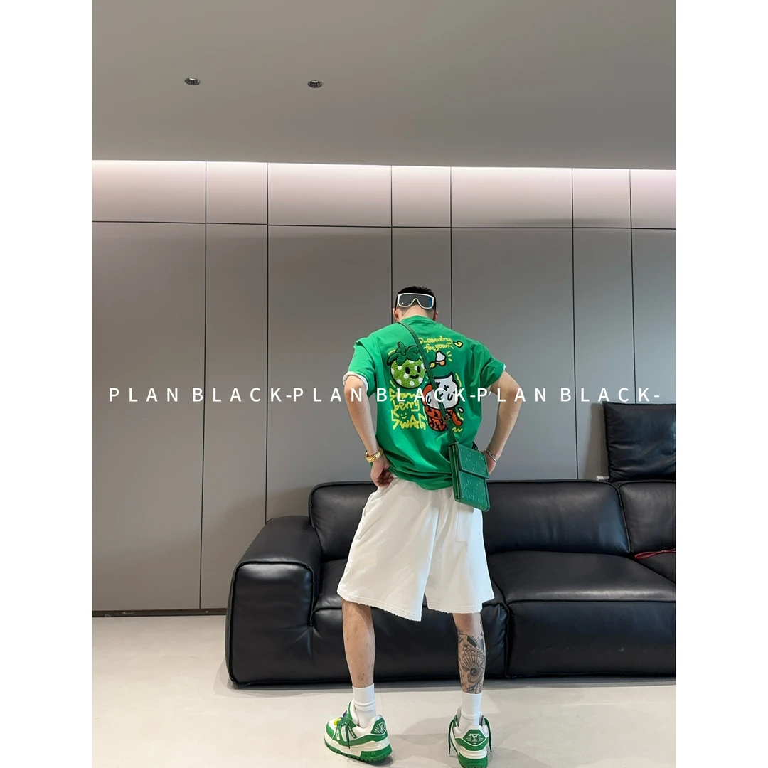 RICH陈发财【草莓冰淇淋】卡通玩趣T恤潮流穿搭情侣款颜值短袖3653