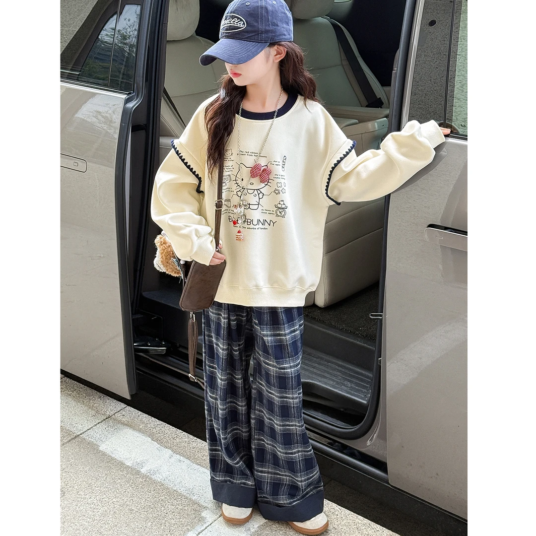 25WY035女童2025新款卫衣女孩秋装中大儿童春秋超好看条纹上衣