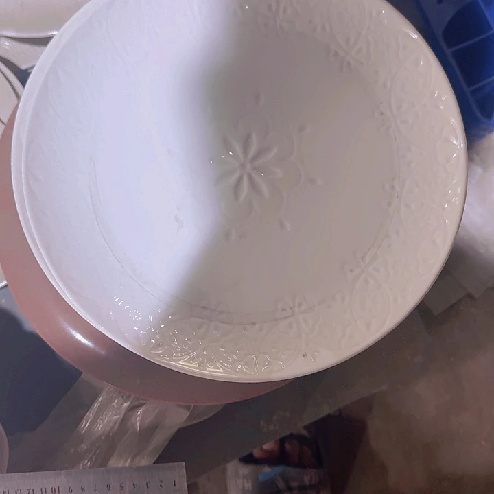 瓷10.5 英寸  圆盘 2 个浮雕