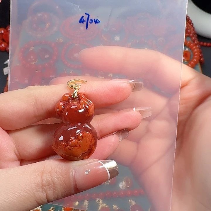 南红玛瑙银S925镶嵌吊坠