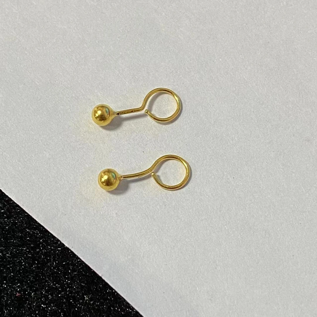 足金999光面耳钉穿红玛 瑙手串@@AE101