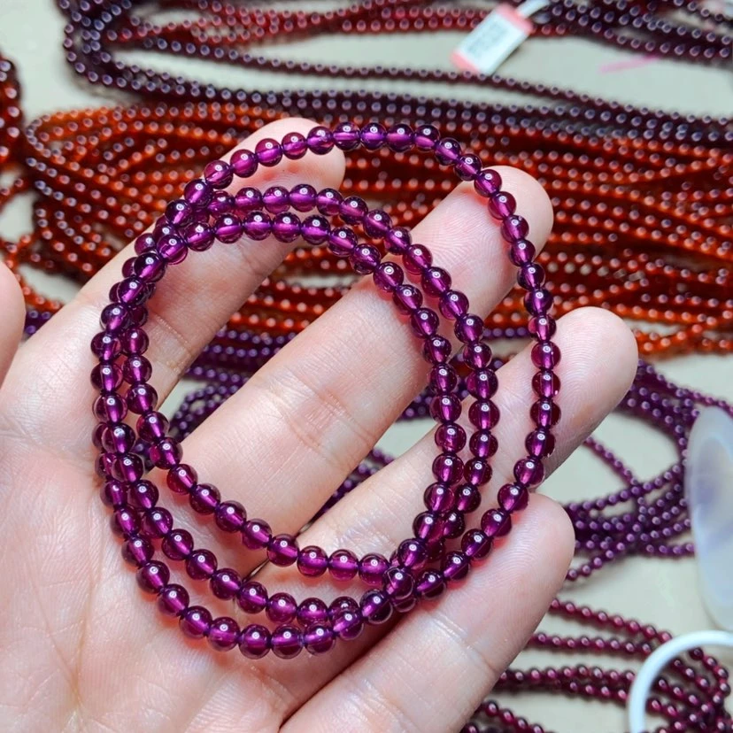 【闪购商品】未镶嵌手链石榴石（紫牙乌）4.3毫米