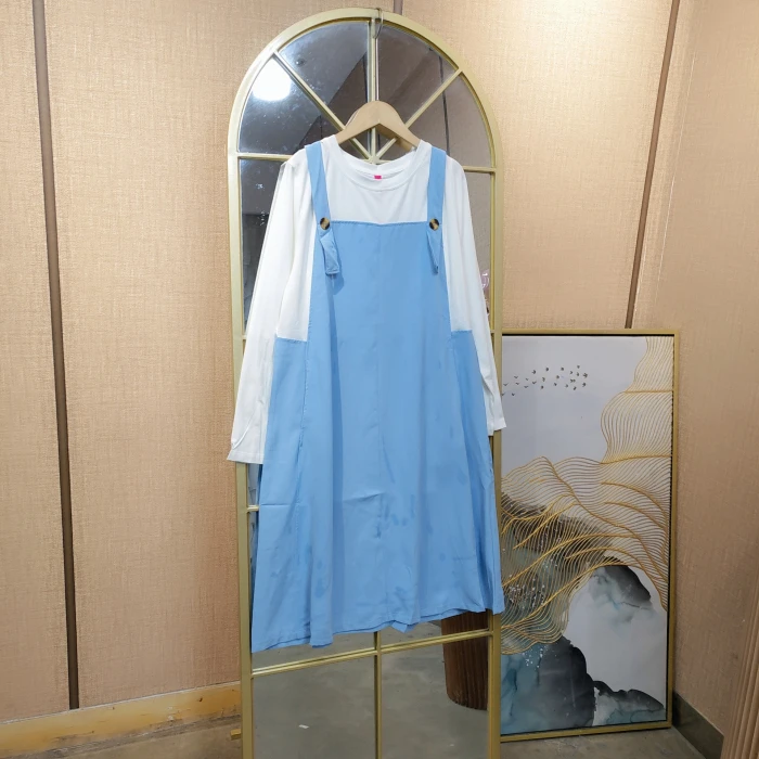 CM142孕妇蓝色连衣裙100-140