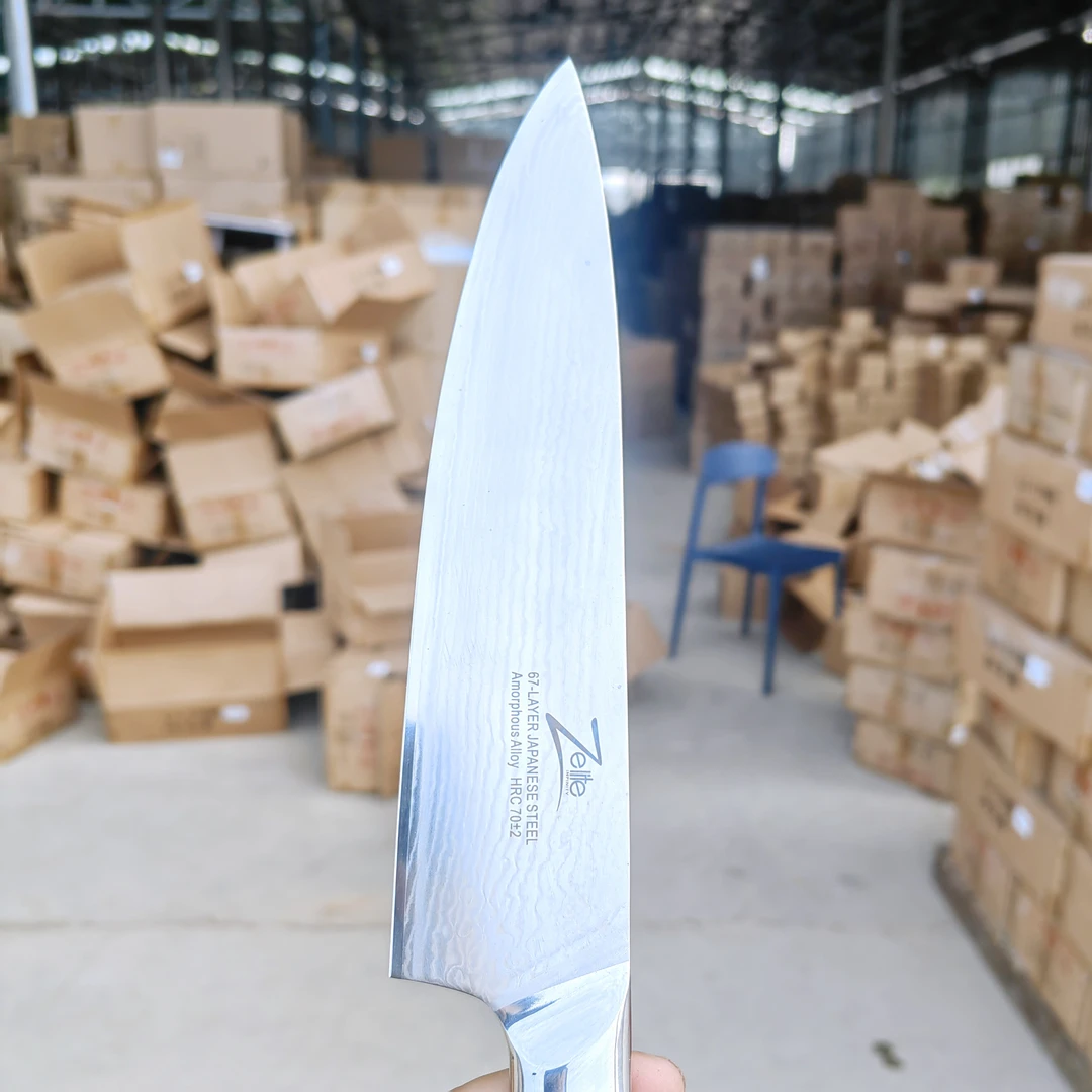 Zelite 绿柄67层大马 粉末钢主厨刀一支 长度33cm